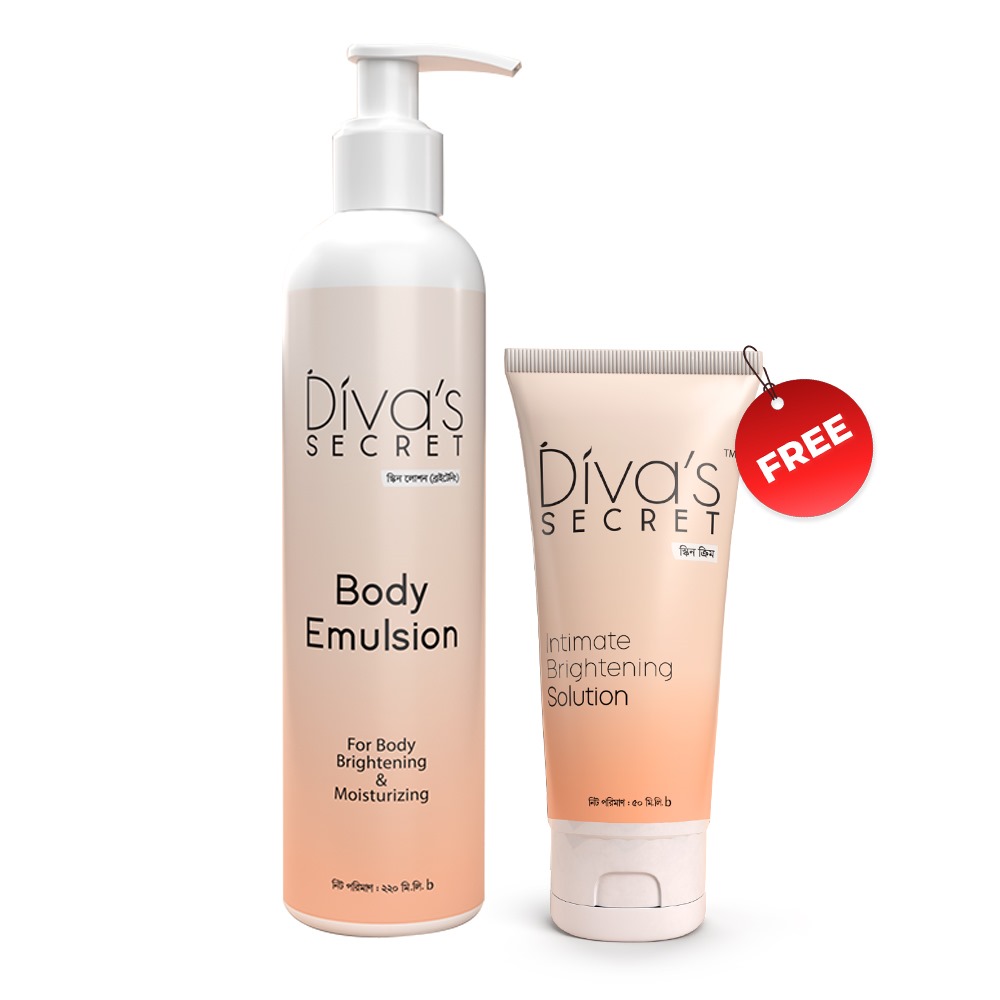 BOGO: Buy 1 Divas Secret Body Emulsion 220ml & Get 1 free Diva's Intimate Brightening Solution 50Ml