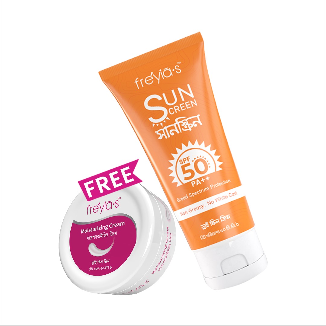 BOGO: Buy 1 Freyia's Sunscreen Dry Skin 50ml & Get 1 free Freyia's Dry Moisturizer Cream 50gm